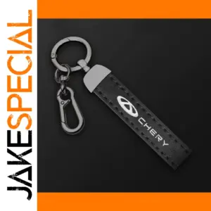 Leather Car Logo Keychain with Zinc Alloy Ring