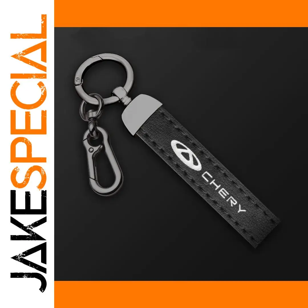 Leather Car Logo Keychain with Zinc Alloy Ring 1 Leather Car Logo Keychain with Zinc Alloy Ring