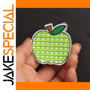 Cartoon Green Apple Patch Set of 5