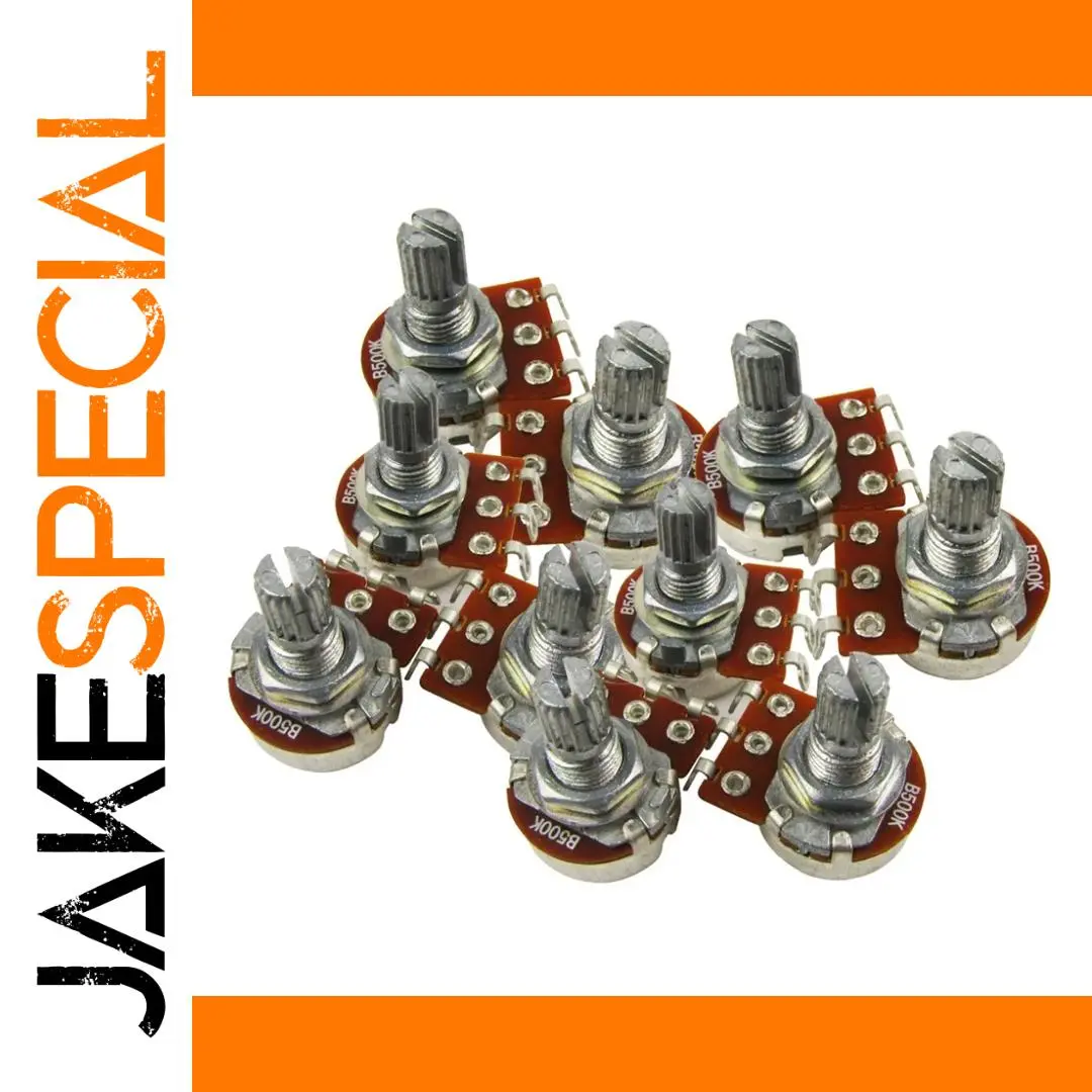 12-Pack Mini Guitar Potentiometers 500K B500K Linear 1 12-Pack Mini Guitar Potentiometers 500K B500K Linear
