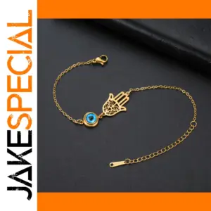 Stainless Steel Evil Eye Hamsa Bracelet