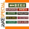 Vintage Aluminum Sign for Bars and Cafes