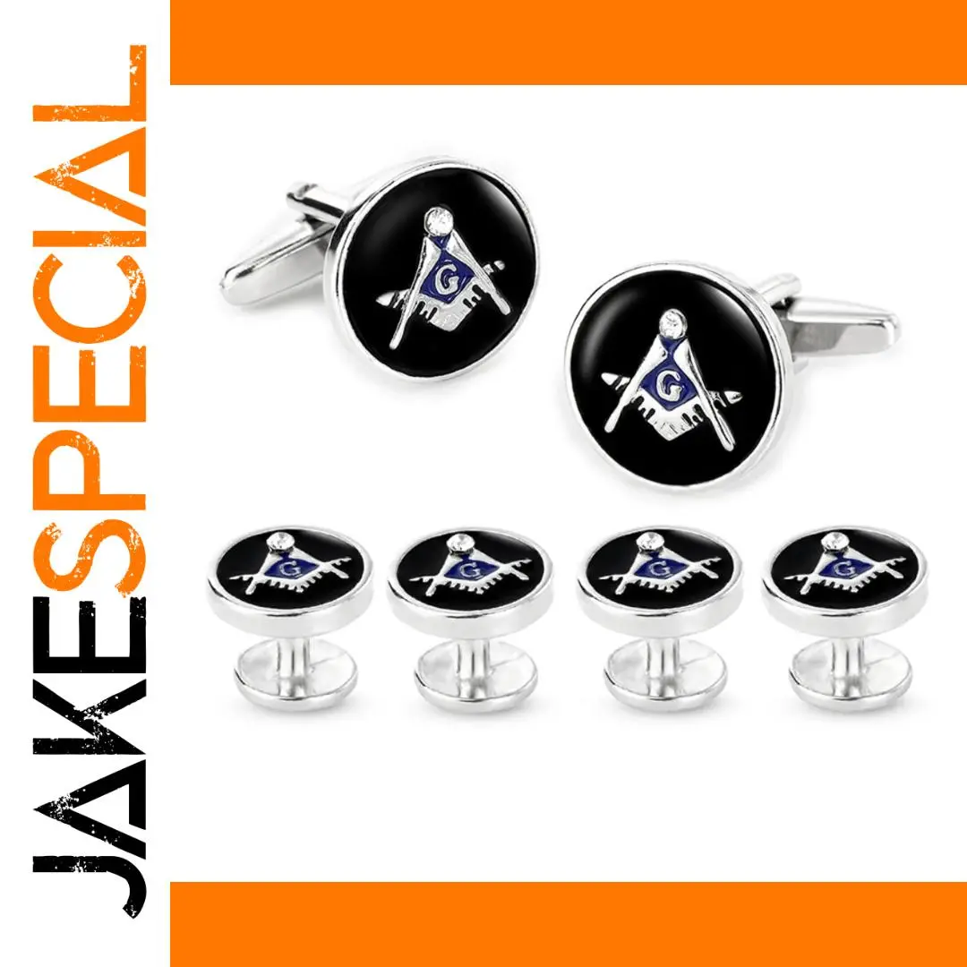 Masonic Cufflink Set with Shirt Studs 1 Masonic Cufflink Set with Shirt Studs