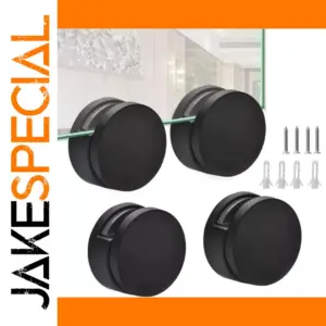 Black Zinc Alloy Mirror Holders Set for 3-5mm Glass