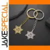 Stainless Steel Jewish Star Keychain