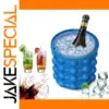 Bright Blue Silicone Ice Bucket and Mold