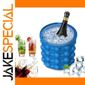 Bright Blue Silicone Ice Bucket and Mold