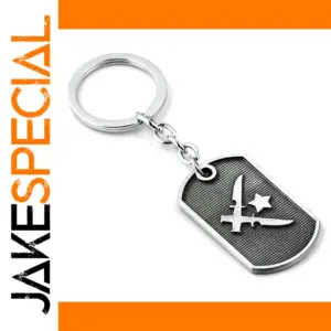 Vintage Zinc Alloy Keychain with Crossed Star Design