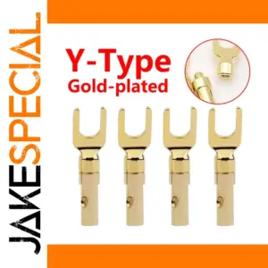 Brass Y-Fork Speaker Connectors Set