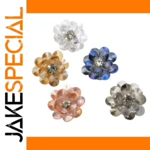 Multi-Colored Crystal Flower Button Covers