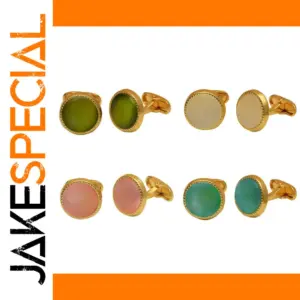 Elegant Light-Gemstone Cufflinks Set