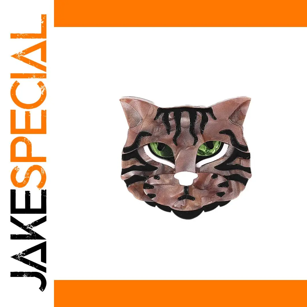 Green-Eyed Cat Brooch Acrylic Accessory 1 Green-Eyed Cat Brooch Acrylic Accessory