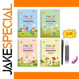 Colorful Kids Practice Copybook Set with Illustrations