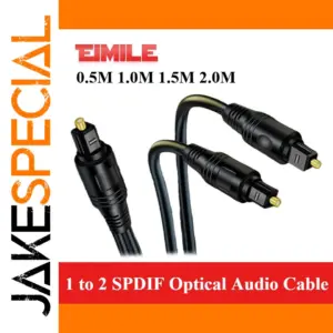 SPDIF Fiber Optic Digital Audio Splitter Cable 1x2 0.5-2m