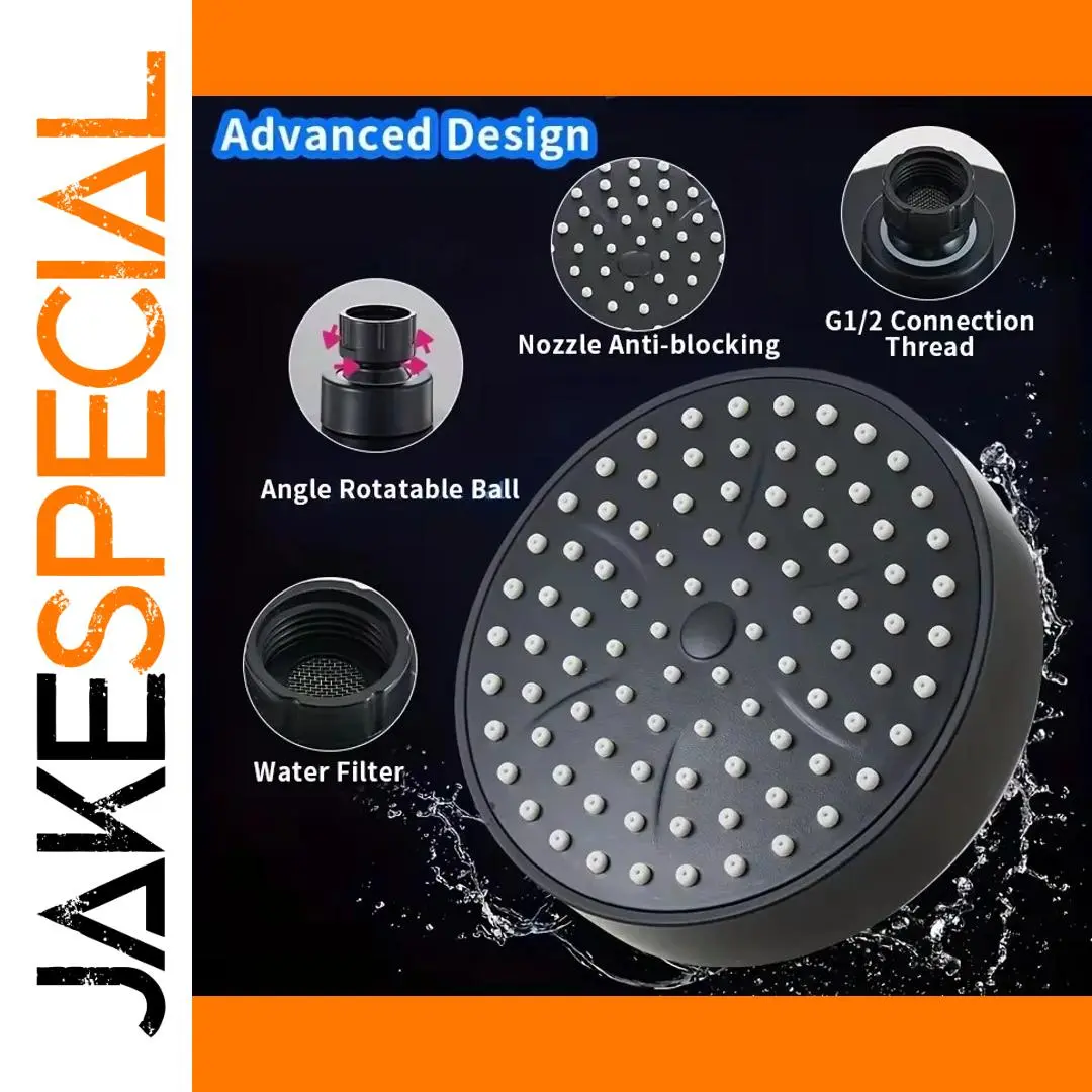 Black 4-inch Wall Mount Shower Head 1 Black 4-inch Wall Mount Shower Head