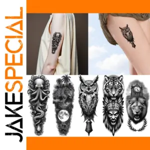 12-Design Waterproof Temporary Tattoos Set