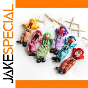 Vibrant Wooden Puppet Toy, 24.5 cm