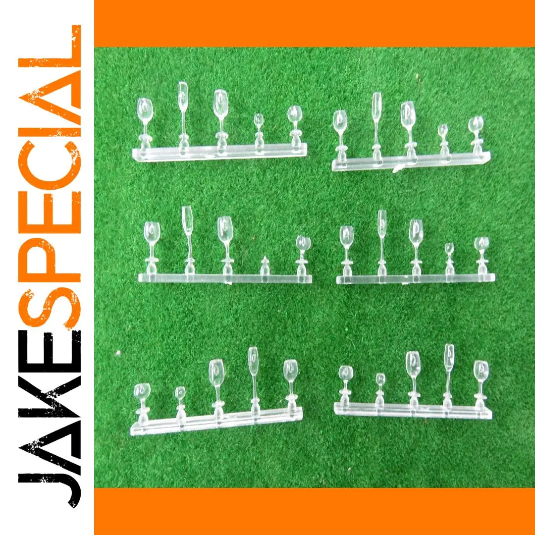 Miniature Clear Plastic Wine Glass Set for Models 1 Miniature Clear Plastic Wine Glass Set for Models