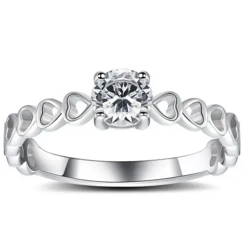 Silver Women’s Heart-Shaped Zircon Ring 5 Silver Women’s Heart-Shaped Zircon Ring - Image 5