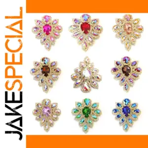 Elegant Multi-Colored Rhinestone Flower Appliqué for Dresses