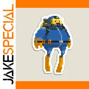 Colorful Pixel Art Scuba Diver Magnet in Three Sizes