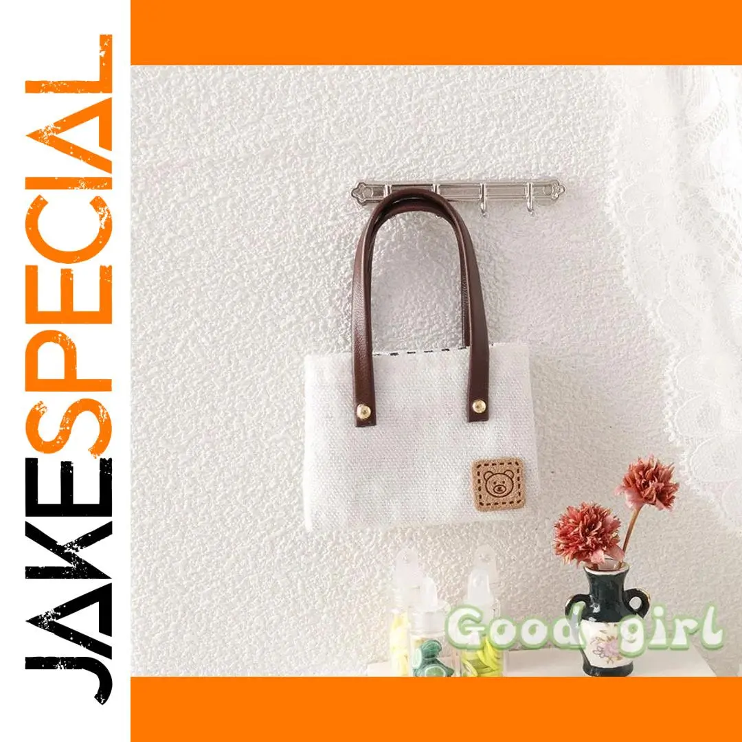 Miniature Dollhouse Canvas Shoulder Bag for Dolls 1 Miniature Dollhouse Canvas Shoulder Bag for Dolls