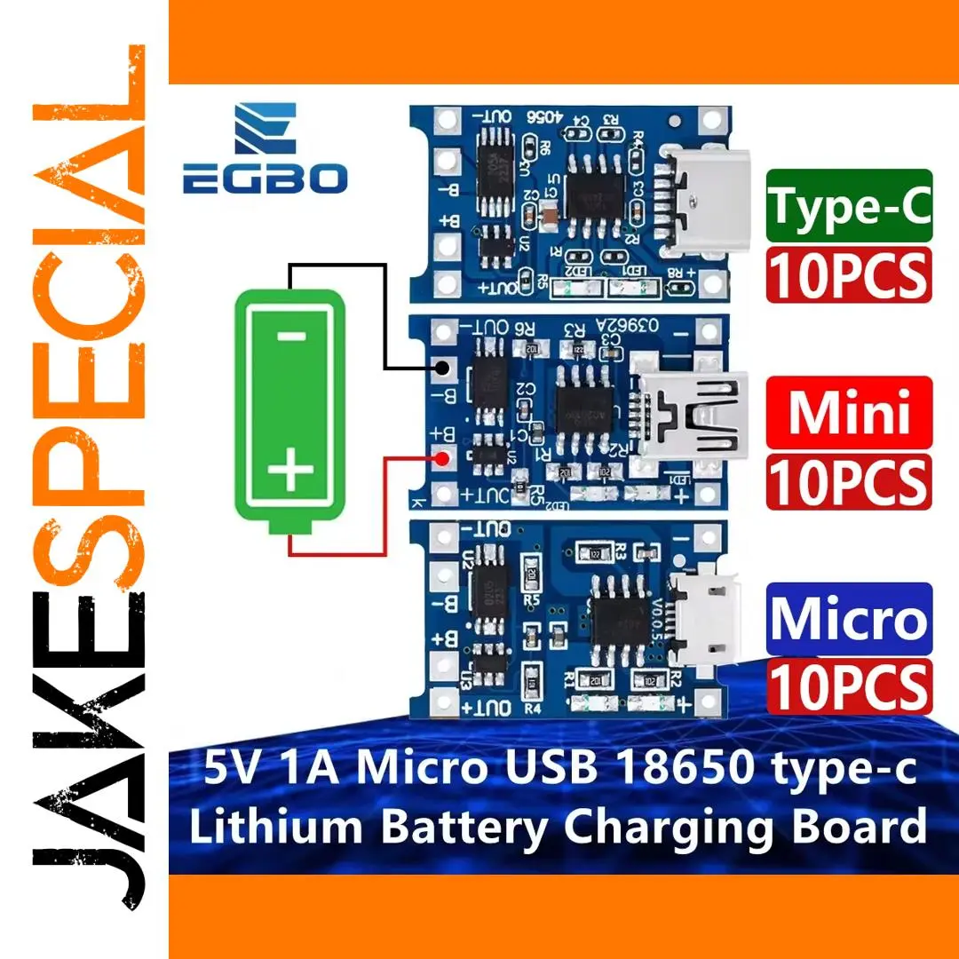 Set of 10 Lithium Battery Charging Boards for 18650 1 Set of 10 Lithium Battery Charging Boards for 18650