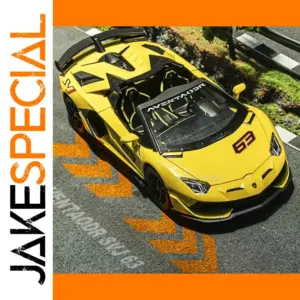 Vibrant Yellow Lamborghini Aventador SVJ Model