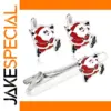 Festive Santa Claus Cufflinks and Tie Clips Set