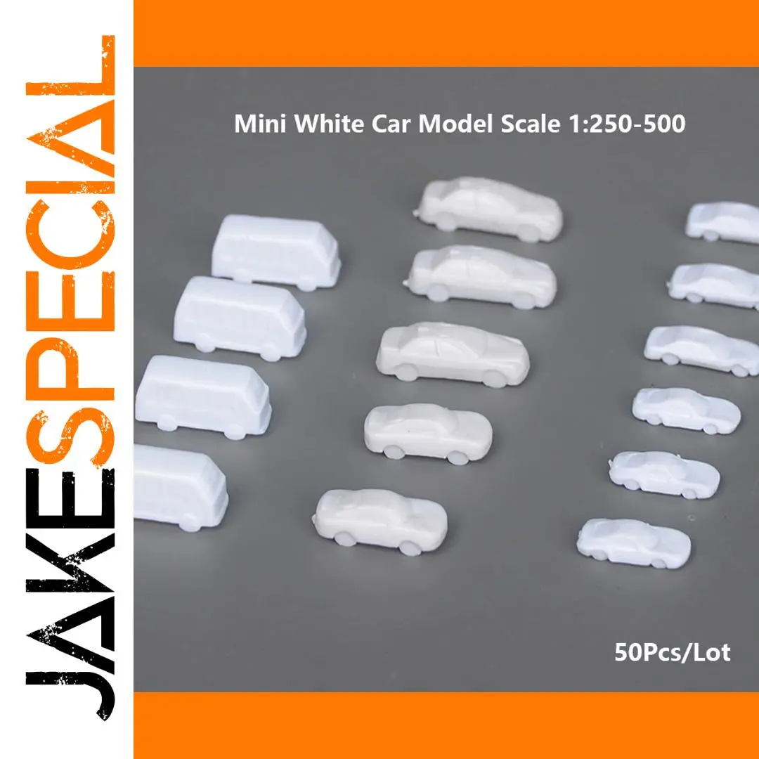 Miniature White Vehicle Set for Dioramas 1 Miniature White Vehicle Set for Dioramas