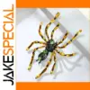 Bold Metallic Green Gem Spider Brooch