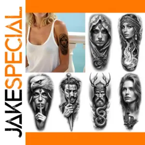 Realistic Black & Grey Temporary Tattoos Collection