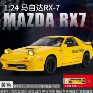 Vibrant Yellow Mazda RX7-FC 1:24 Diecast Model 13 c7504fc354ae4222a776bd7c upscaled