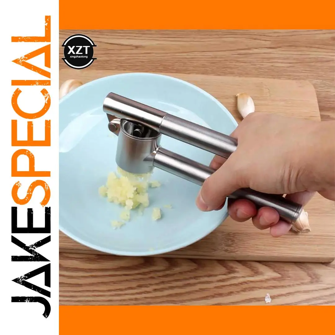 Stainless Steel Garlic Press with Peeler 1 Stainless Steel Garlic Press with Peeler