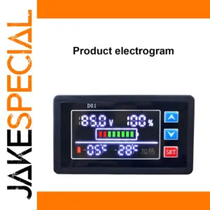 Black Digital Battery Voltmeter for Vehicles