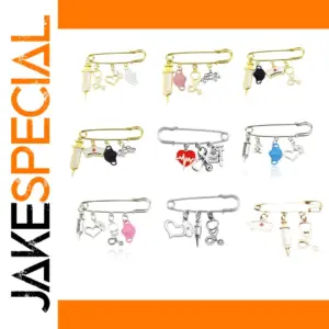 Medical-Themed Brooch Collection with Enamel Accents