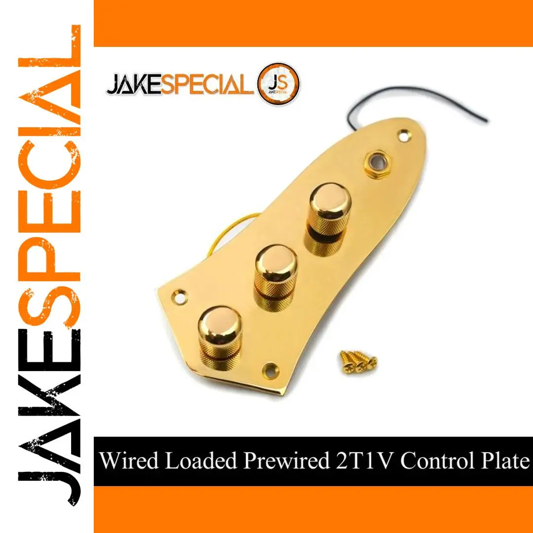 Electric Bass Control Plate with Knobs 1 Electric Bass Control Plate with Knobs