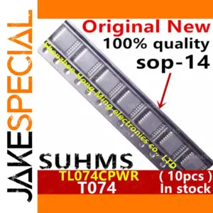 Set of 10 TL074CPWR ICs SOP-14 Package