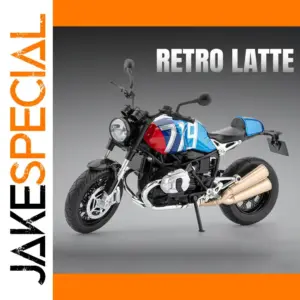 1:9 Scale Vintage Motorcycle Model with LED Lights