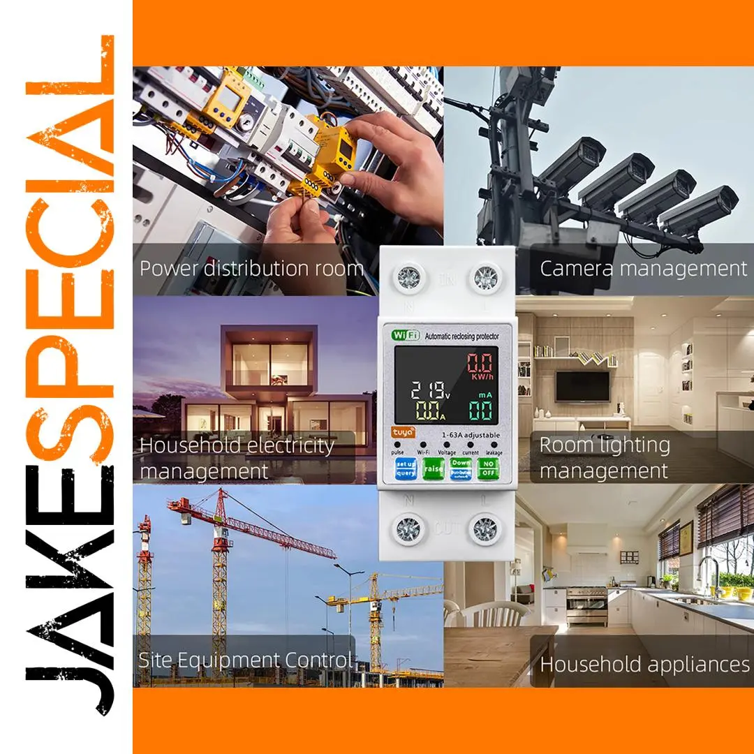 Tuya WiFi Circuit Breaker 63A 230V Safety Device 1 Tuya WiFi Circuit Breaker 63A 230V Safety Device