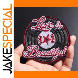 Embroidered Vinyl Record Style Patch 8.6 cm