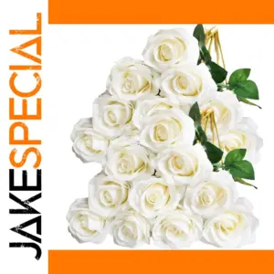 Artificial Silk Rose Bouquet - 20 Lifelike Roses
