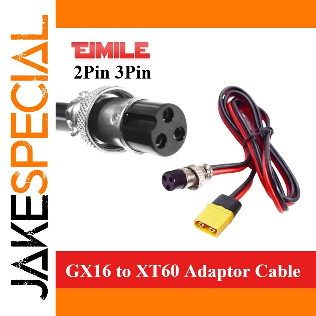 High-Current Power Cable Adapter with XT60 & GX16 Plugs 1 High-Current Power Cable Adapter with XT60 & GX16 Plugs