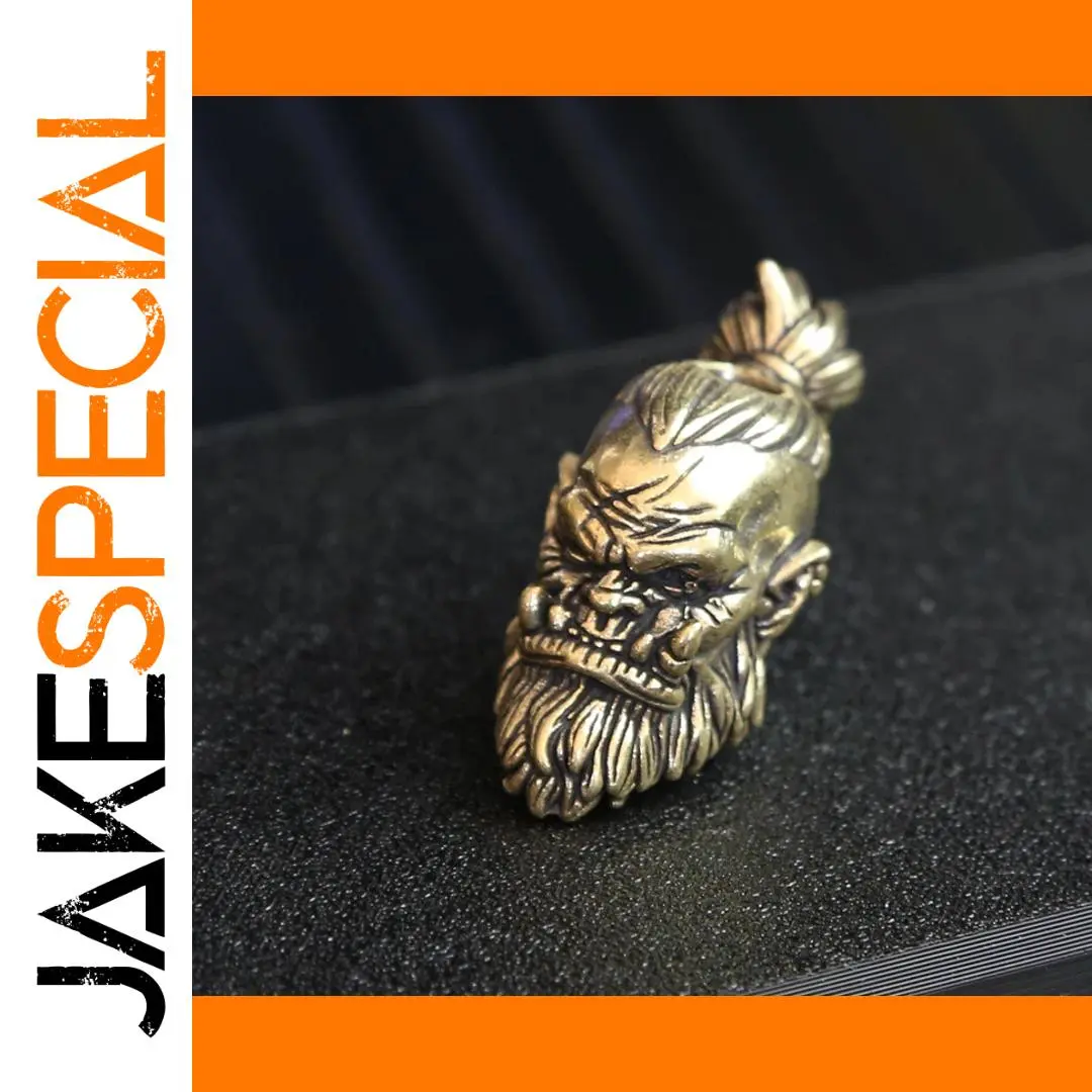 Orcish Warrior Head Brass Bead for Jewelry 1 Orcish Warrior Head Brass Bead for Jewelry