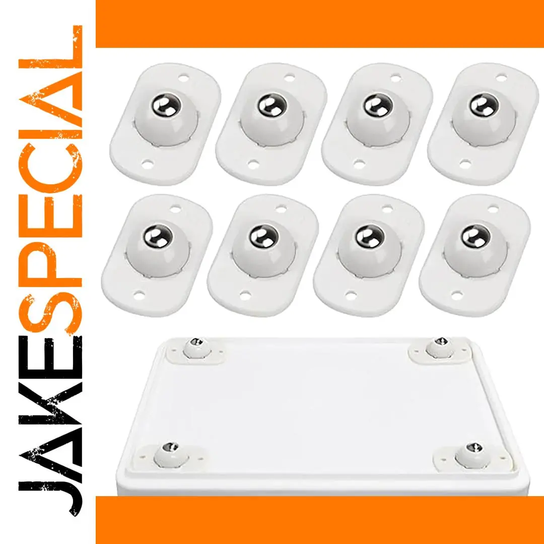 White Self-Adhesive Caster Wheels Set for Mobility 1 White Self-Adhesive Caster Wheels Set for Mobility