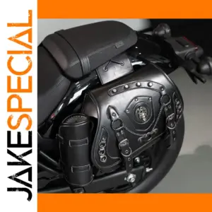 Motorcycle Side Bag FBG342BK with Cylindrical Holder