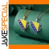 Stainless Steel Bosnia Map Pendant Necklace