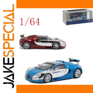 Bugatti Veyron Mortal Edition Diecast Model 1:64 Chrome Finish