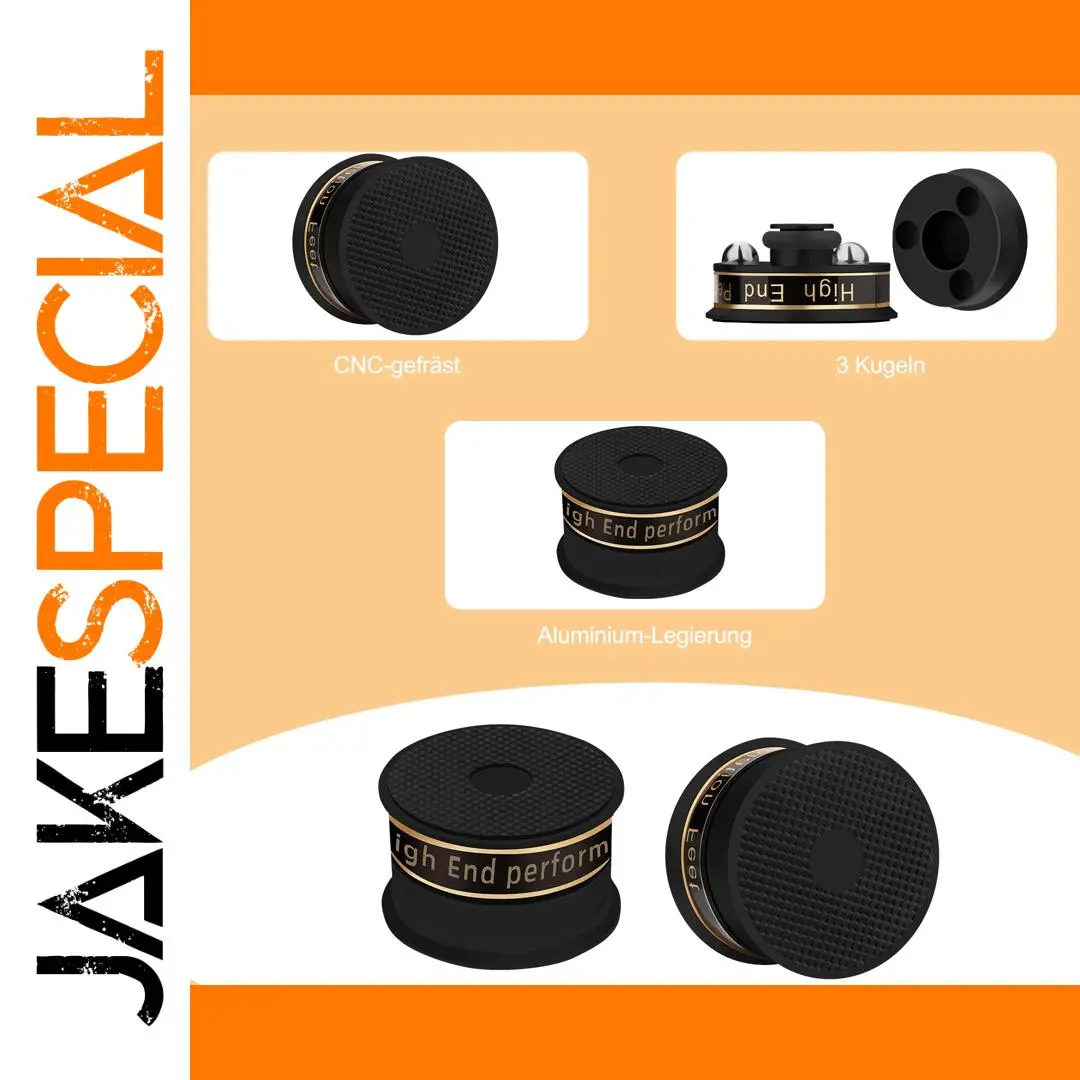 Premium Aluminum Speaker Feet with Vibration Isolation 1 Premium Aluminum Speaker Feet with Vibration Isolation