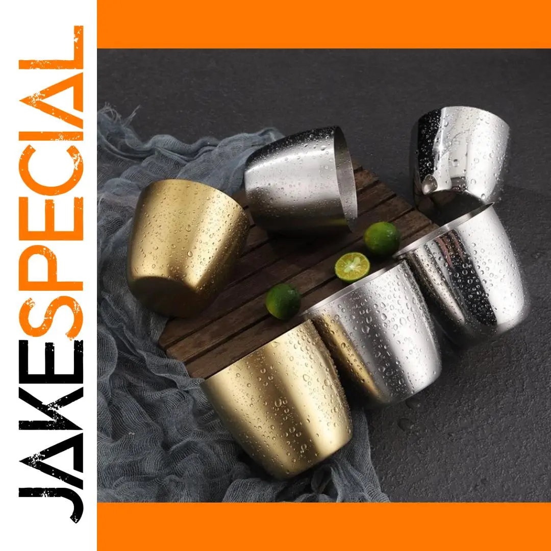 Stainless Steel 240ml Drinking Cup in Silver or Gold 1 Stainless Steel 240ml Drinking Cup in Silver or Gold